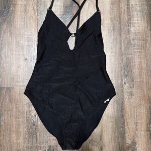 Aerie Ribbed Black Swimsuit
